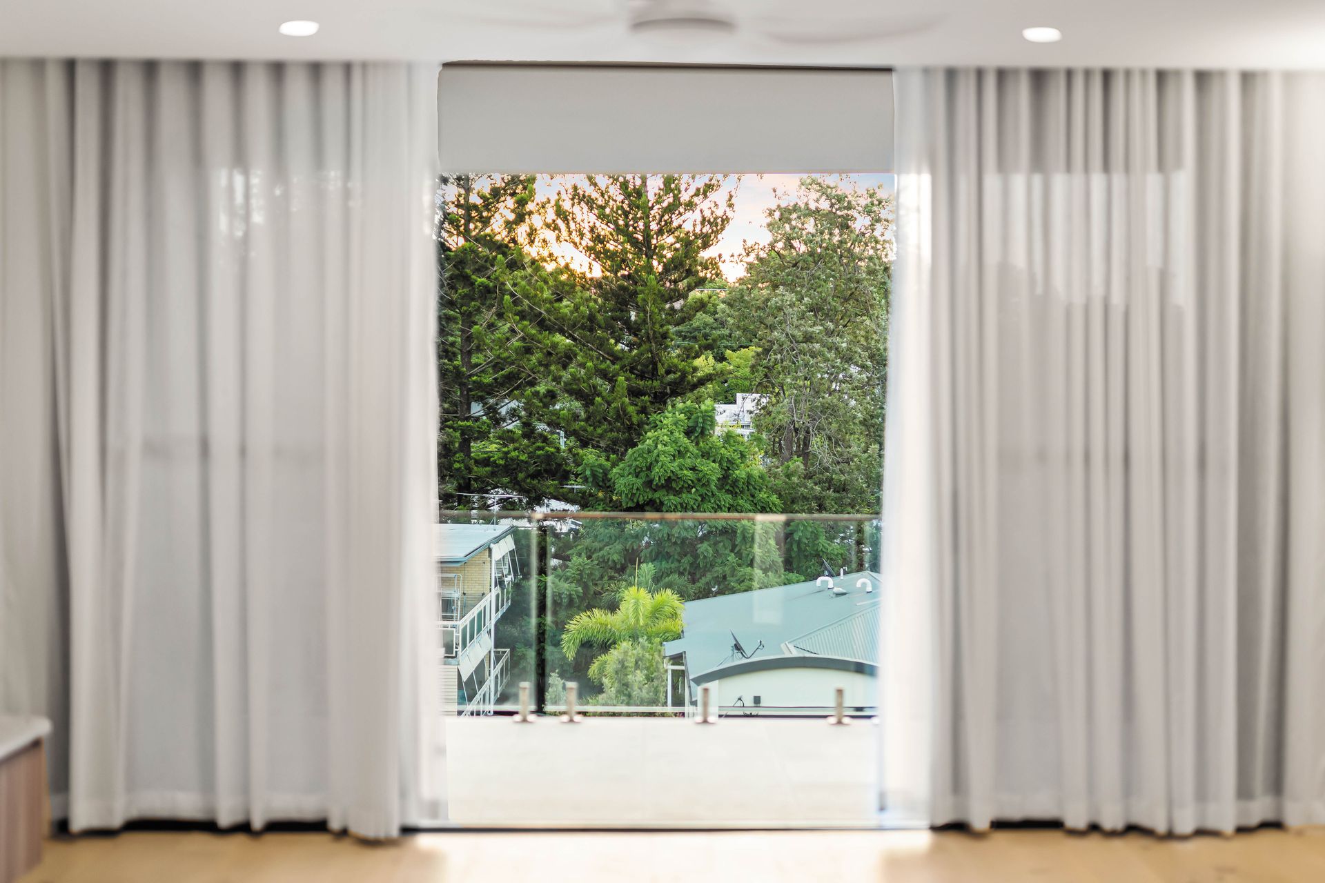 Living area - curtains with balcony outlook